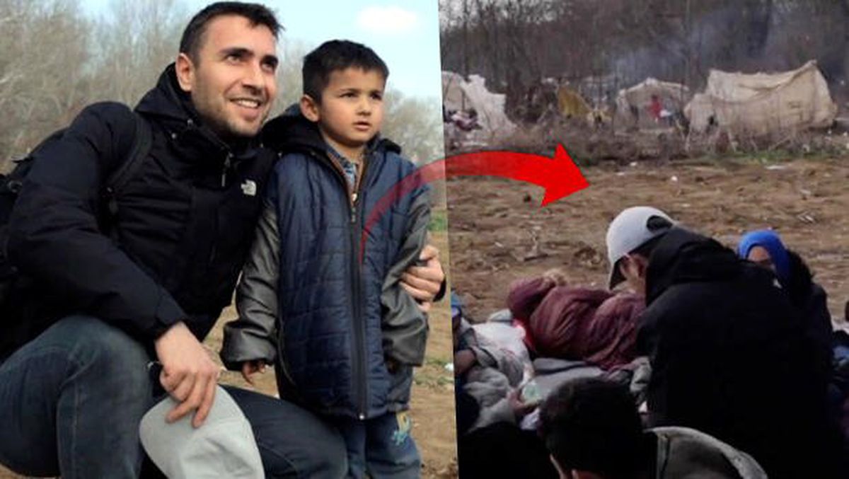 Oyuncu Ulaş Tuna Astepe, sınırda bekleyen göçmenlere yardım dağıttı