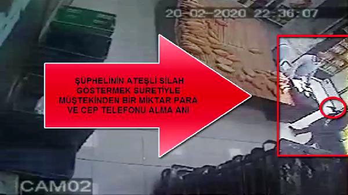 Silahlı gasp şüphelisi kameradan belirlenip yakalandı