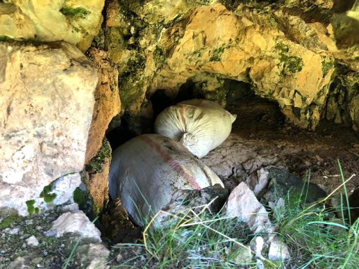 Mağarada 300 kilo esrar ele geçirildi