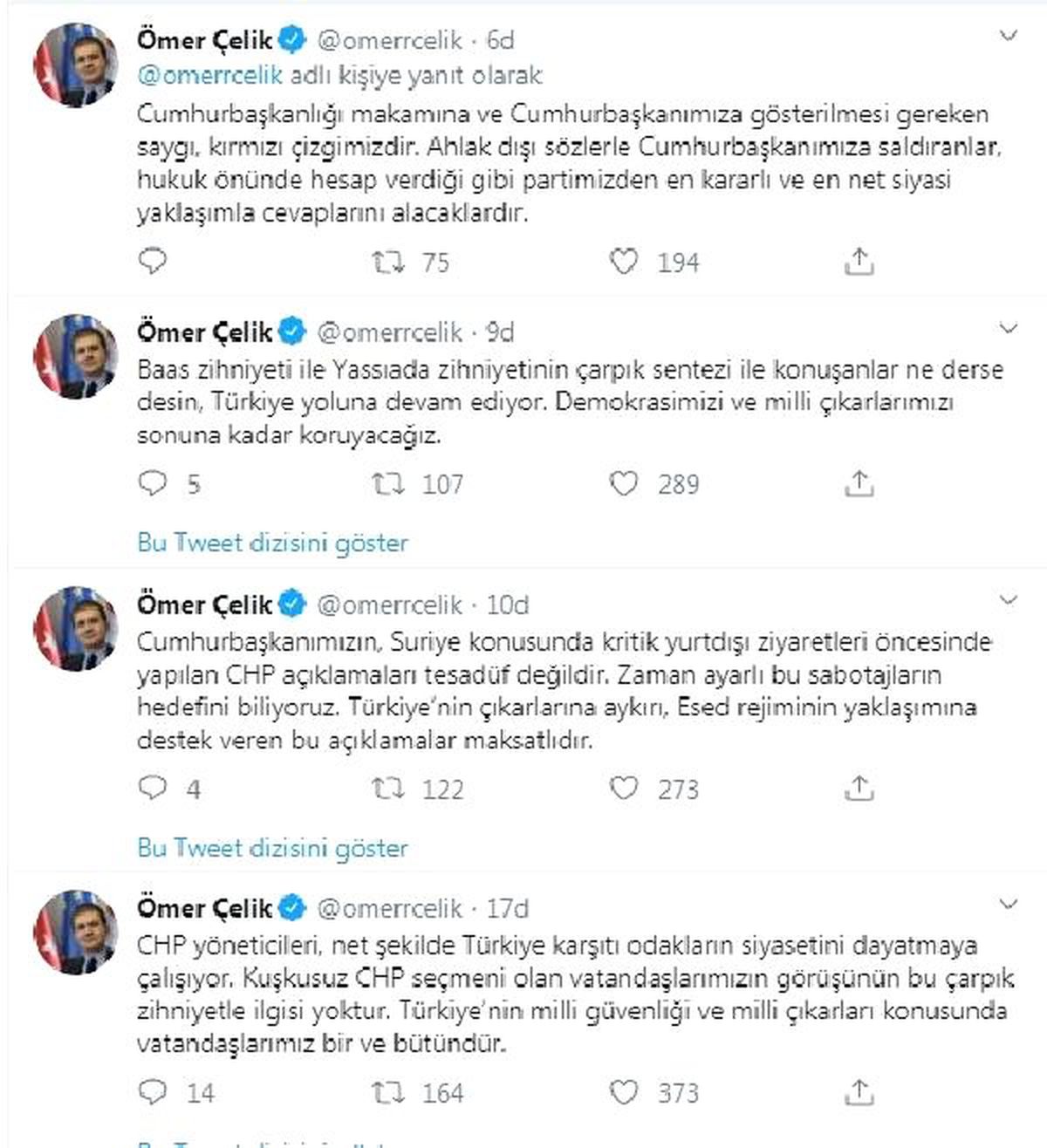 AK Parti\'li Çelik\'ten, CHP\'li Özkoç\'a tepki