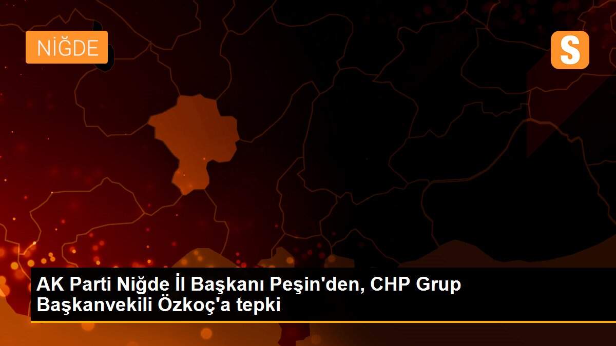 AK Parti Niğde İl Başkanı Peşin\'den, CHP Grup Başkanvekili Özkoç\'a tepki