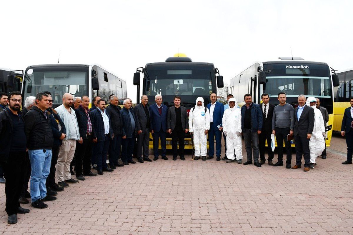 Aksaray\'da toplu taşıma araçları dezenfekte edildi