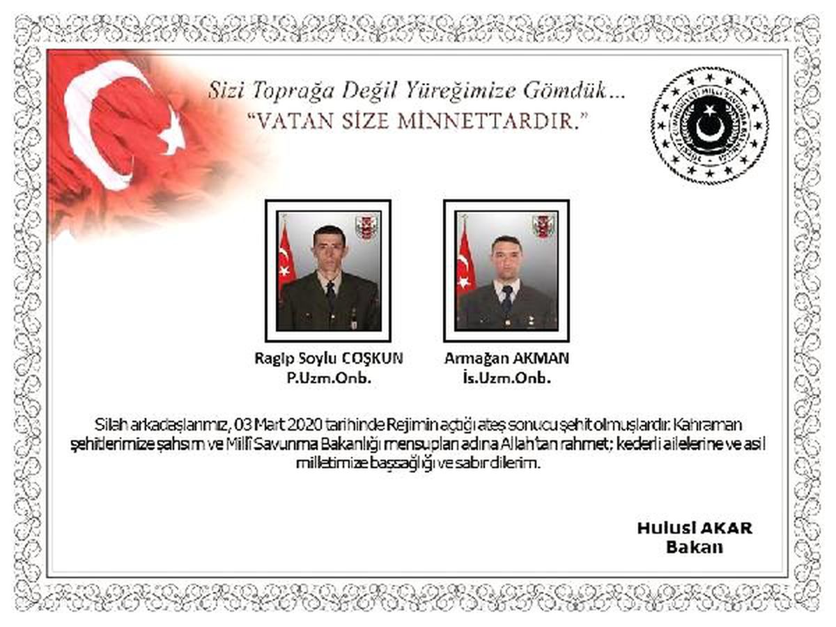MSB: \'Bahar Kalkanı\'nda 2 asker şehit, 6 asker yaralı (2)