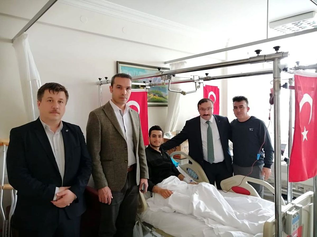 Emet protokolü, Ankara\'da tedavi gören Uzman Çavuş Veli Özsoy\'u ziyaret etti