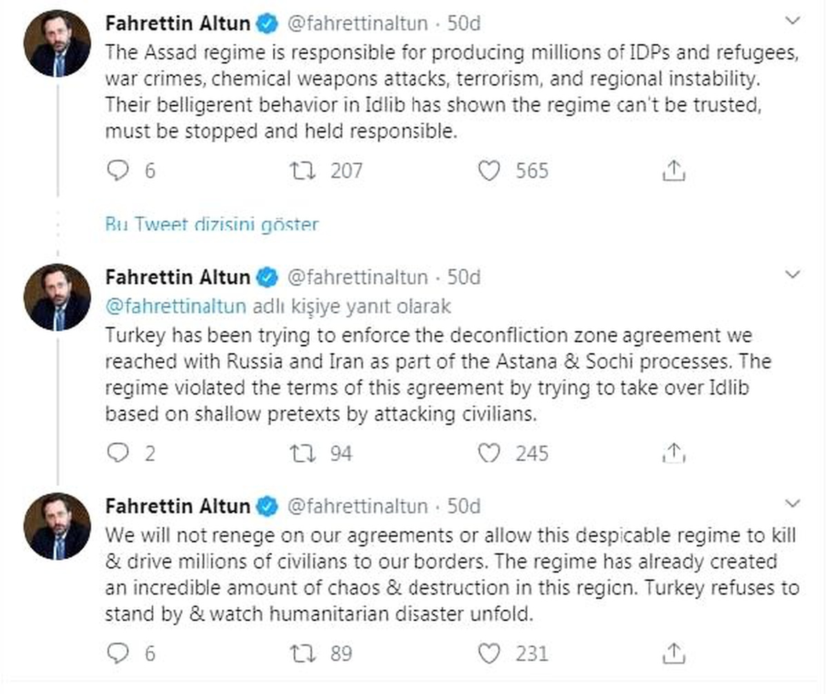 İletişim Başkanı Altun: Rejim bütün anlaşmaları ihlal etti