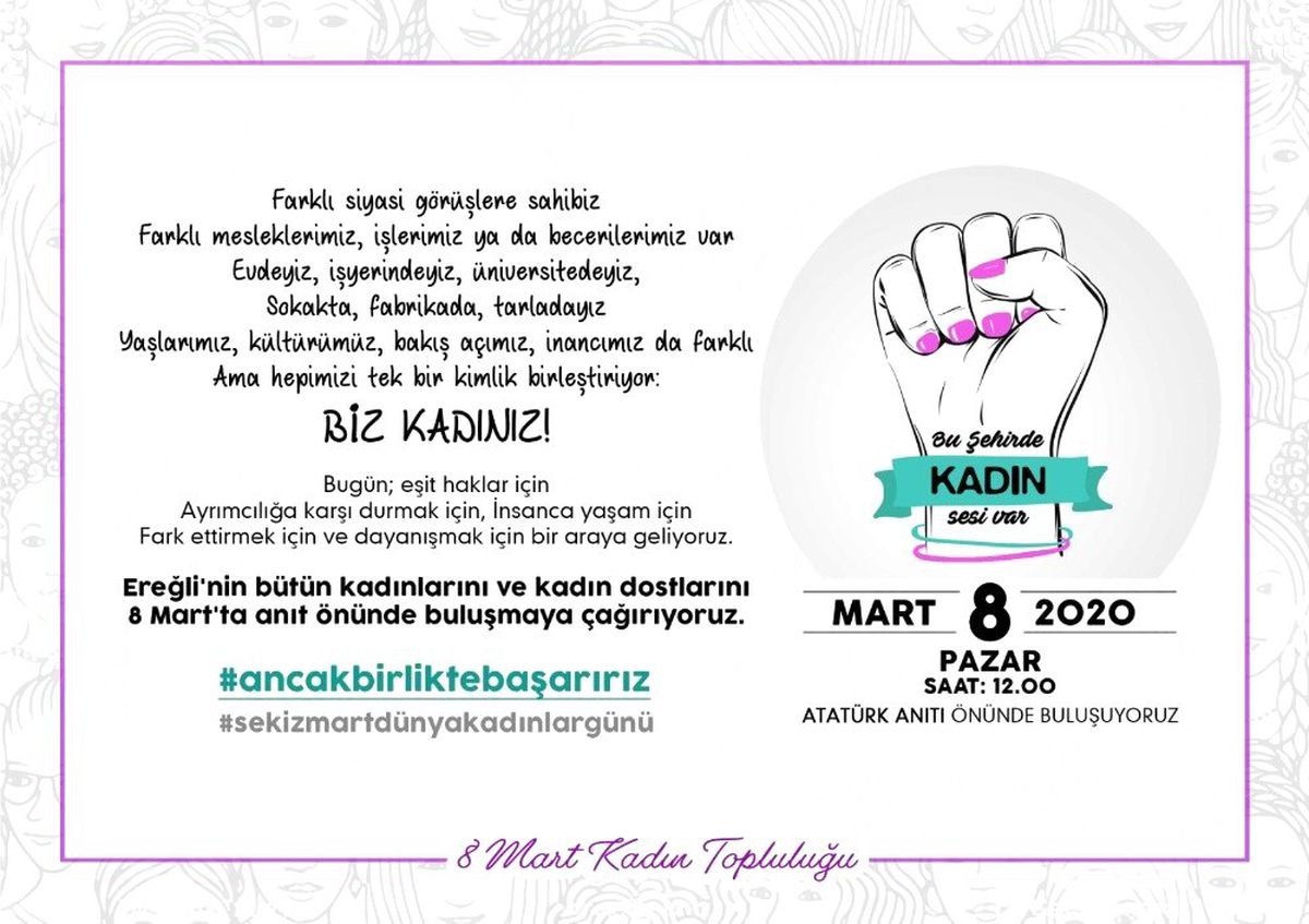 Kdz Ereğli\'de Kadınlar Günü kutlanacak