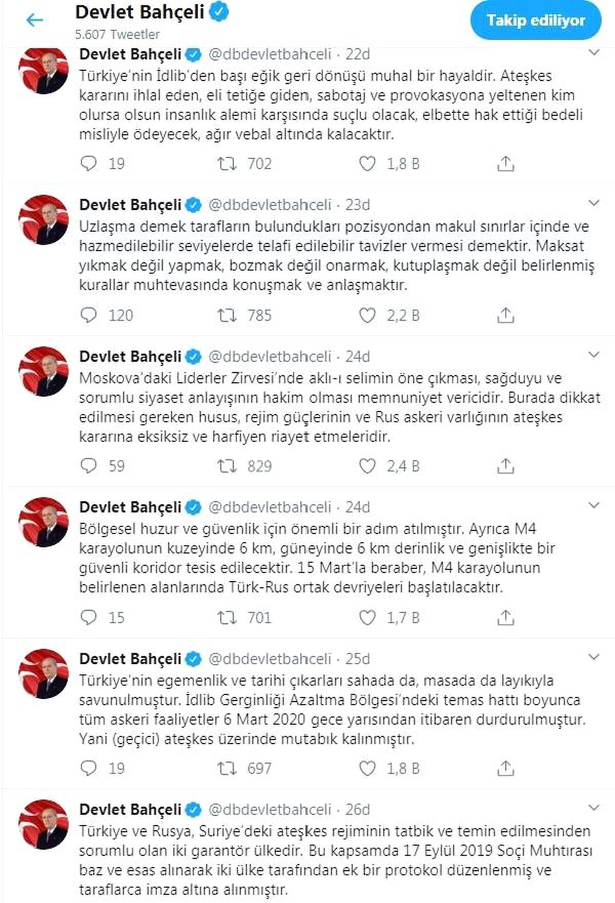Bahçeli: Moskova Zirvesi, sonuçları itibarıyla olumludur