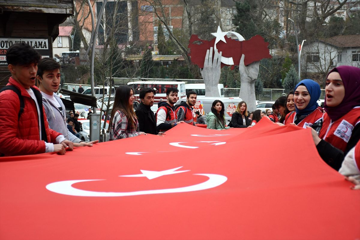 Bartın\'da, "Şehitlerimize Saygı Ordumuza Destek Yürüyüşü" düzenlendi