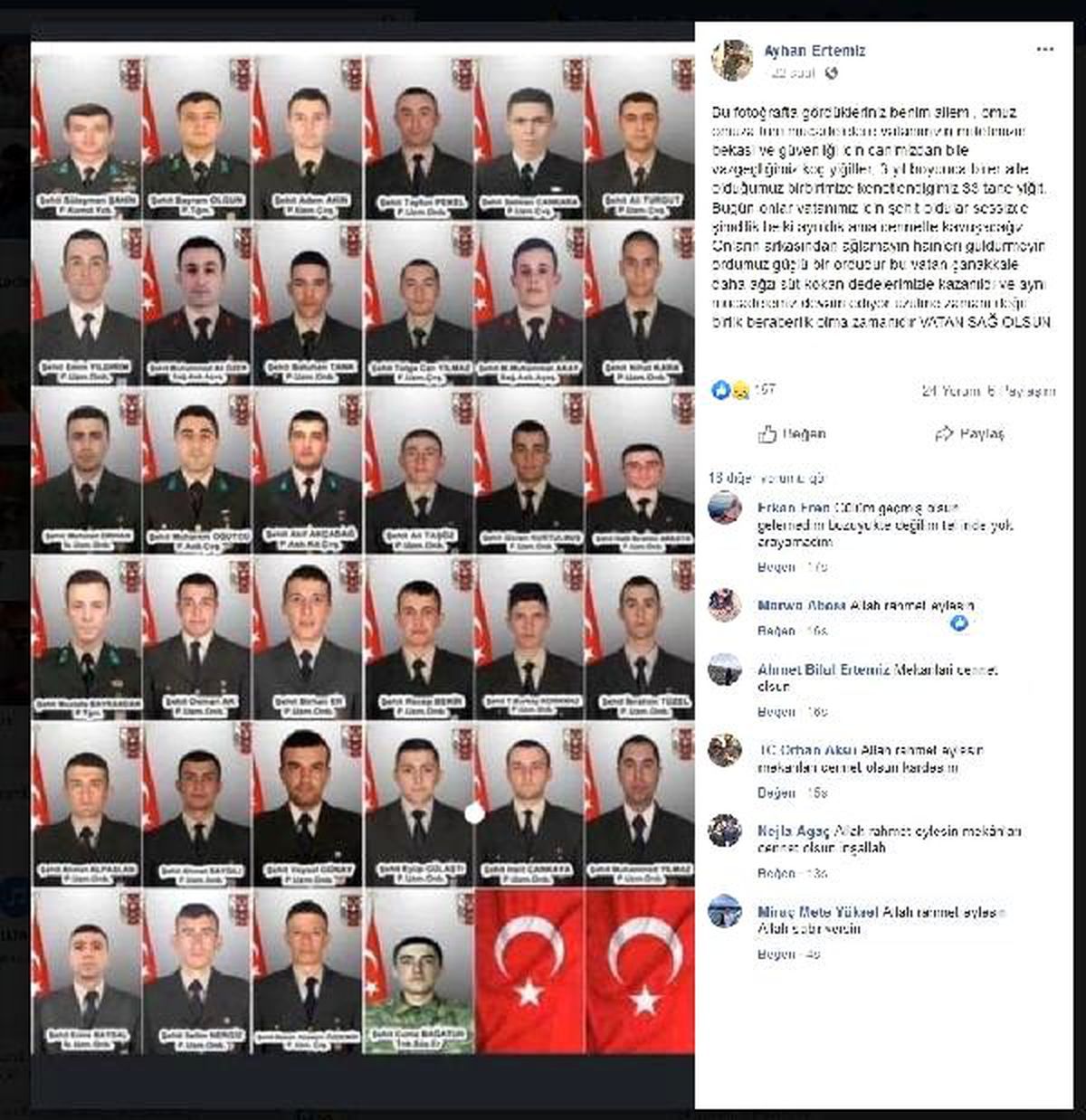 İdlib gazisi Uzman Çavuş Ertemiz\'den duygusal paylaşım
