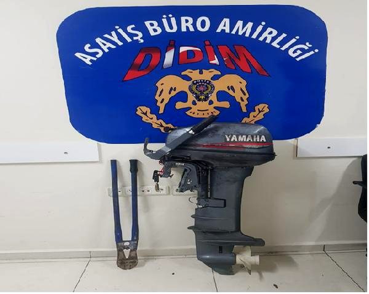 \'Dur\' ihtarına uymayan otomobilden çalıntı tekne motoru çıktı