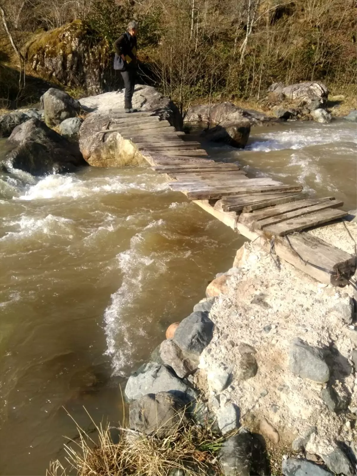 Giresun\'da tahta köprüden dereye düşen kadın öldü