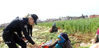 Polis, tarlada çalışan kadınları unutmadı