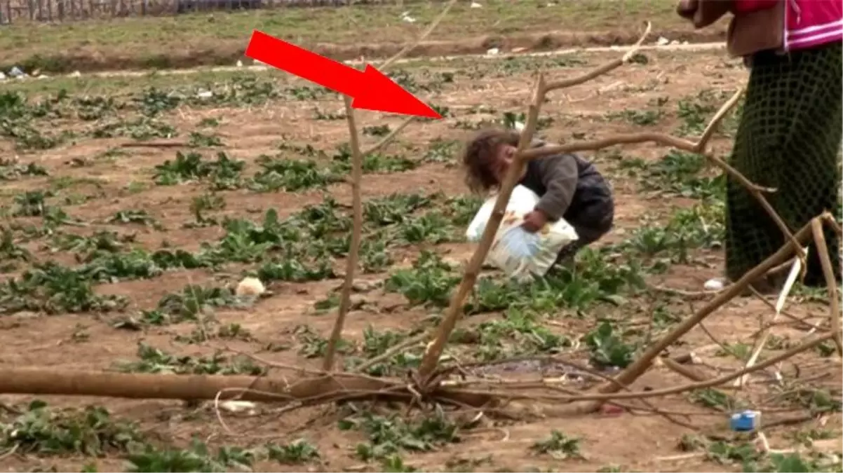 2 yaşındaki mülteci çocuğun, elindeki bebek beziyle düşe kalka yürüdüğü anlar yürek sızlattı