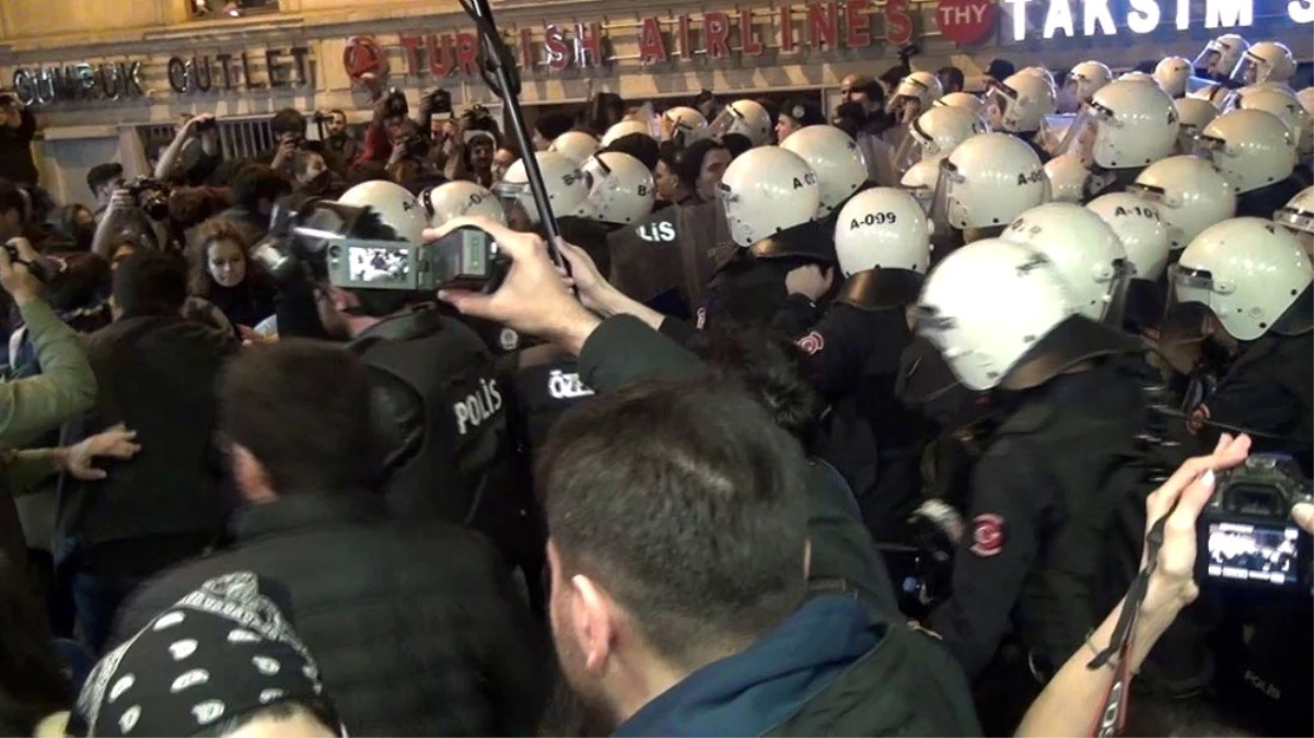 Taksim\'de izinsiz gösteride 34 kişi gözaltına alındı