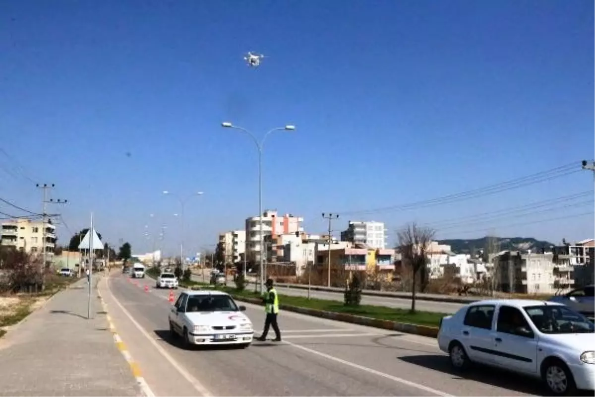 Adıyaman\'da drone ile trafik denetimi