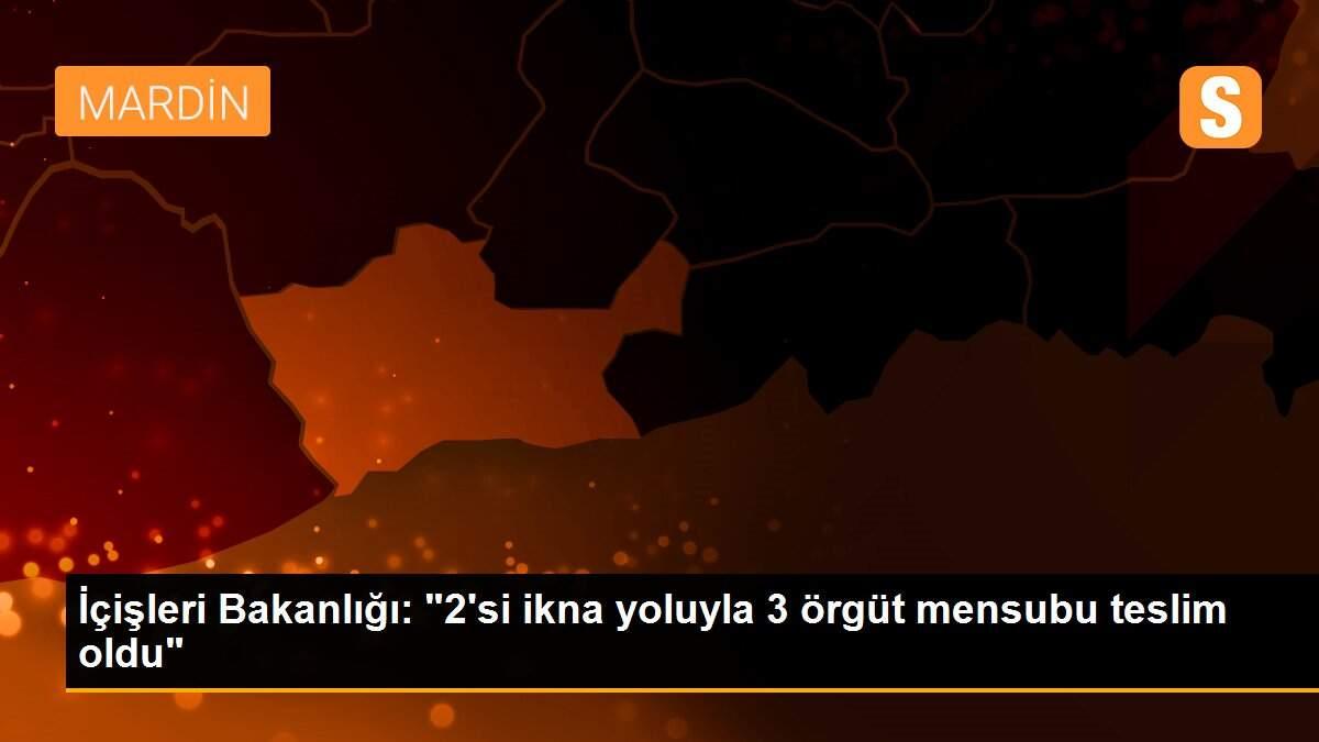 İçişleri Bakanlığı: "2\'si ikna yoluyla 3 örgüt mensubu teslim oldu"