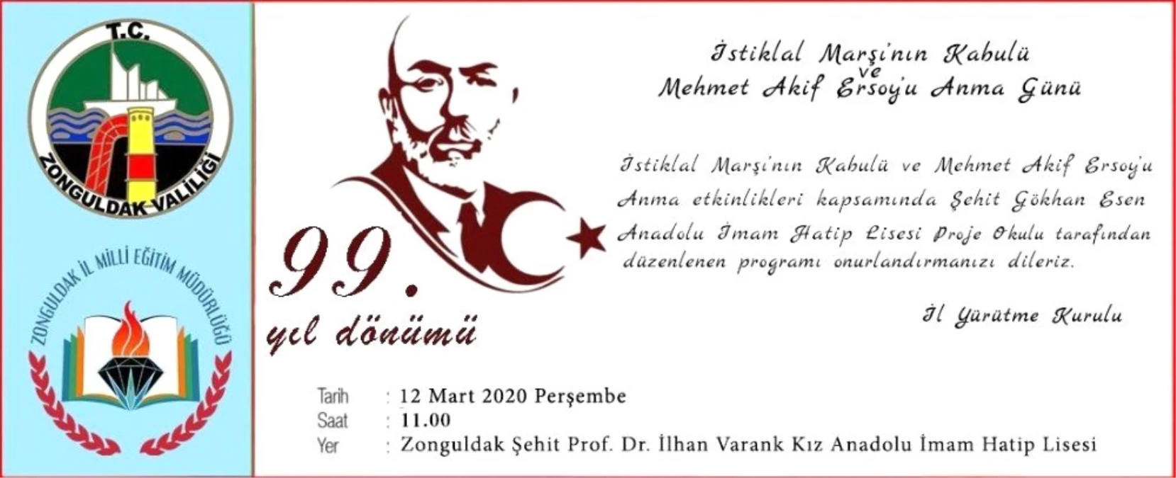 Mehmet Akif Ersoy, Zonguldak\'ta anılacak