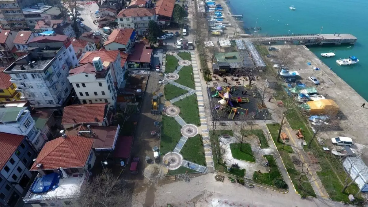 Akçakoca\'da Liman bölgesindeki parkta çalışmalar sona geldi