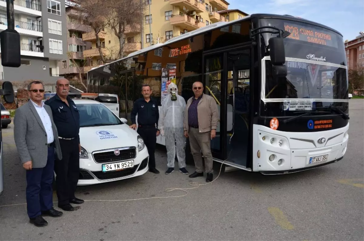 Alanya\'da toplu ulaşım araçlarına korona önlemi