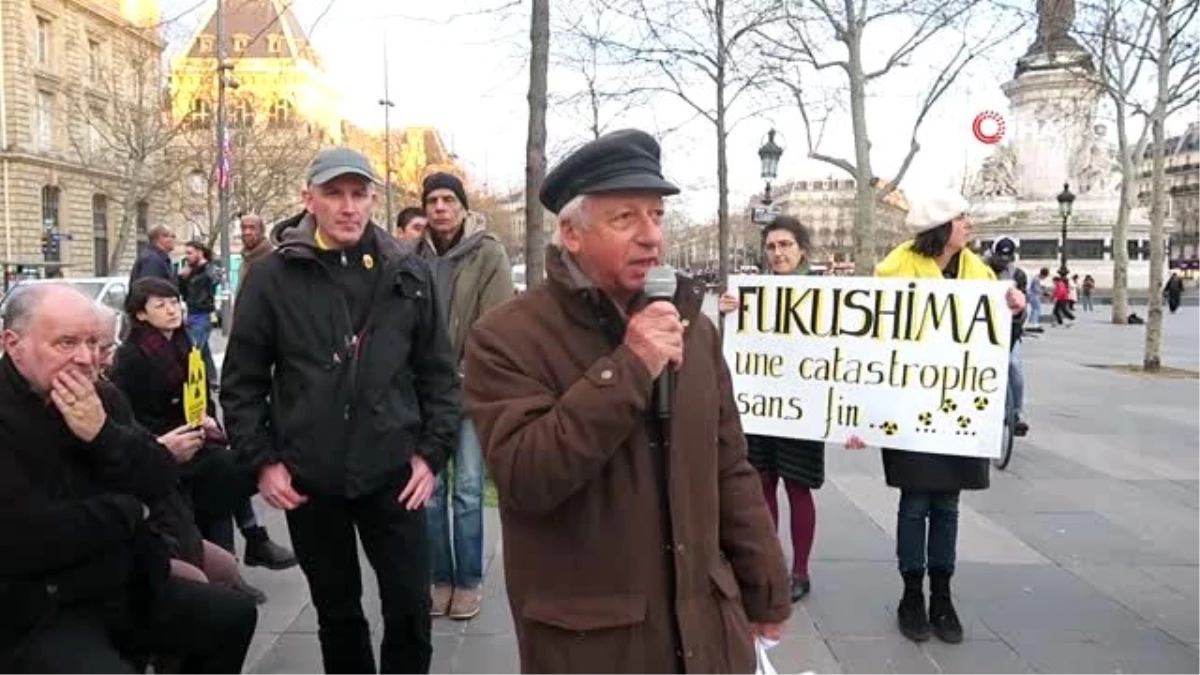 Fukuşima nükleer felaketinde hayatını kaybedenler Paris\'te anıldıNükleer karşıtı gruptan gösteri