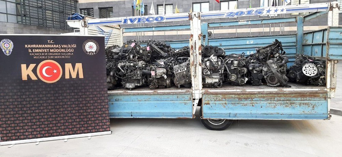 Kahramanmaraş\'ta 40 adet kaçak otomobil motoru ele geçirildi