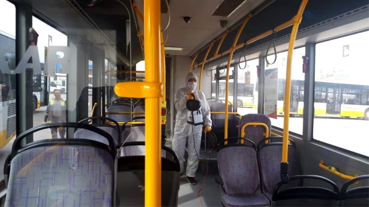 Karaman\'da, belediye otobüslerinde dezenfeksiyon yapıldı