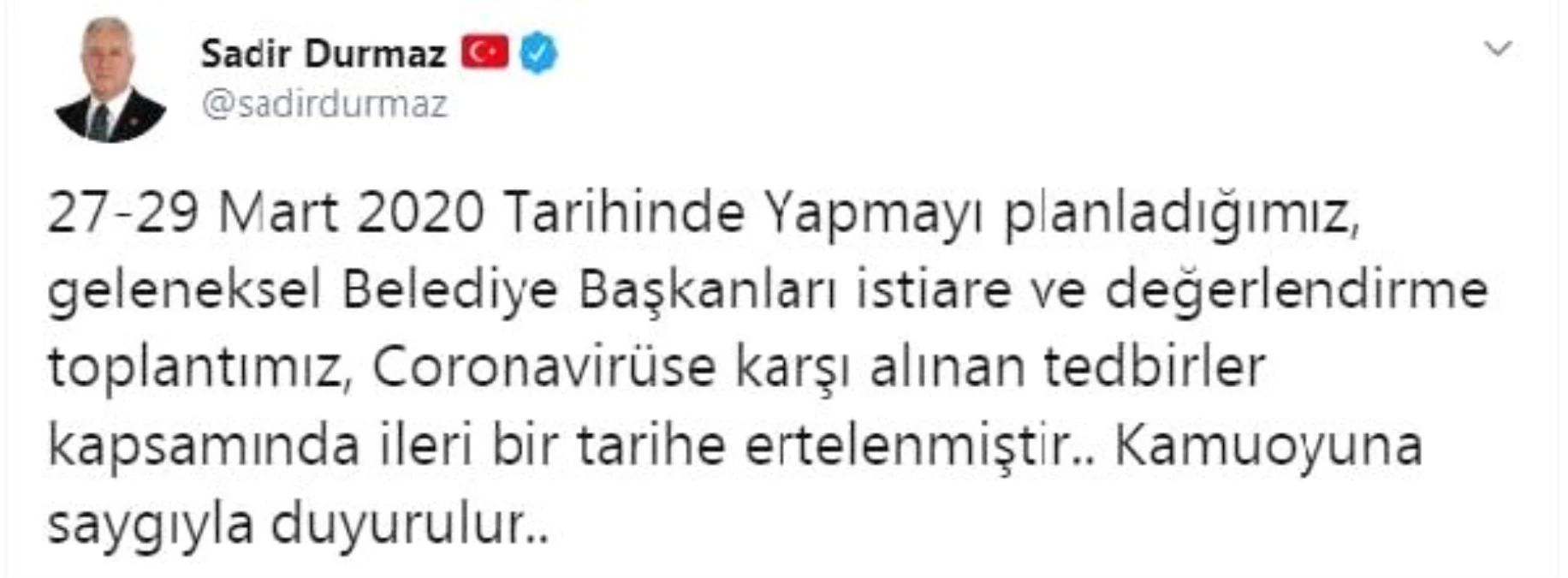 MHP\'nin belediye başkanları toplantısı ertelendi