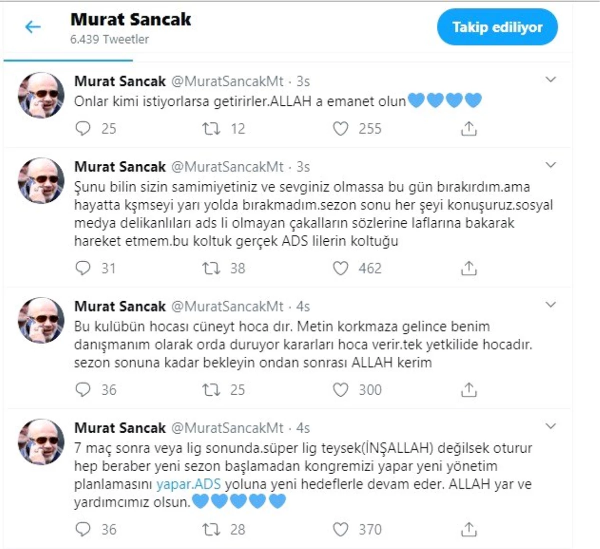 Murat Sancak: "Süper Lig\'e çıkamazsak kongre yaparız"