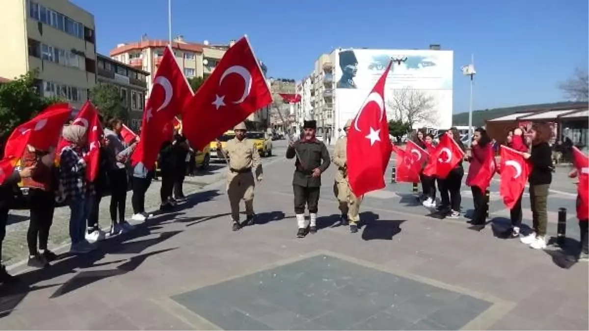 Şehitler için Çanakkale\'ye yürüyen gazi torunu, Eceabat\'a ulaştı