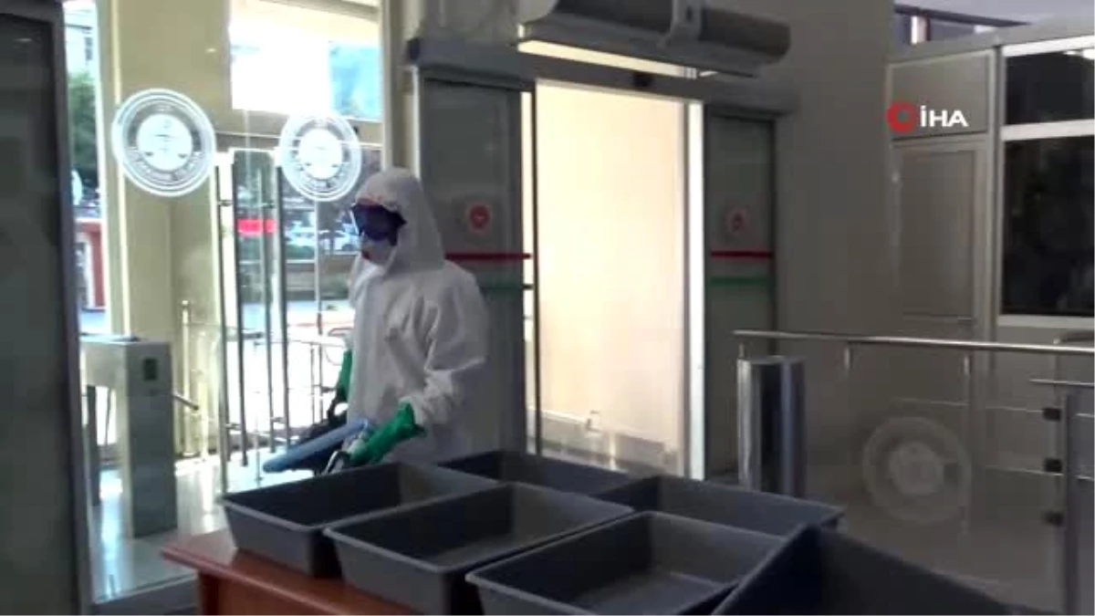 Bakırköy Adliyesi\'nde koronavirüs temizliği