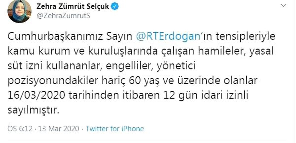 Kamuda çalışan 60 yaş ve üzerindekilere 12 gün izin