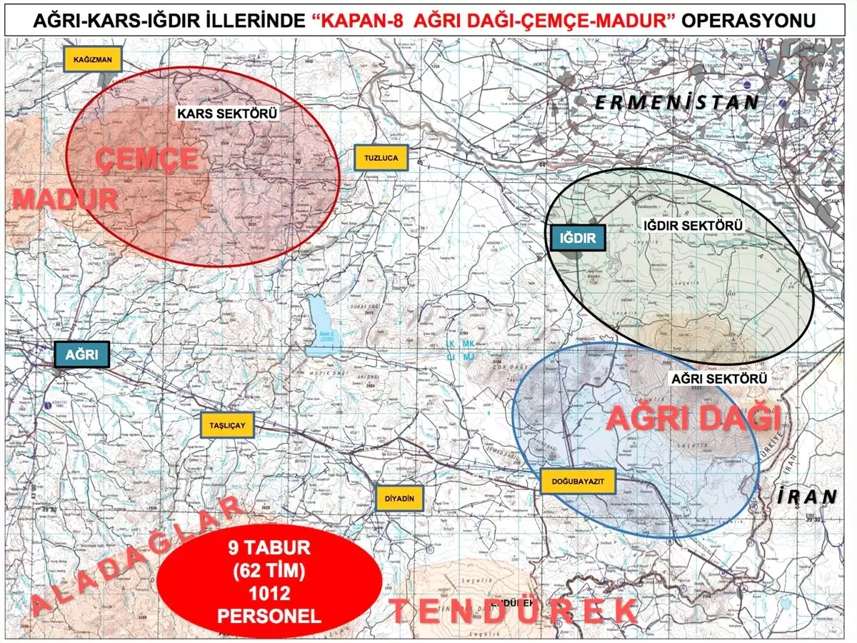 "Kapan-8 Ağrı Dağı-Çemçe-Madur" operasyonu başlatıldı