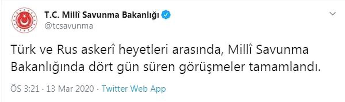 MSB: Görüşmeler tamamlandı