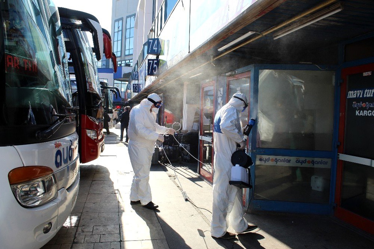 15 Temmuz Demokrasi Otogarı korona virüse karşı dezenfekte edildi