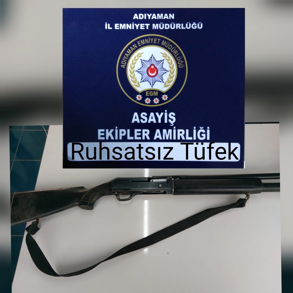 Adıyaman\'da ruhsatsız av tüfeği ele geçirildi