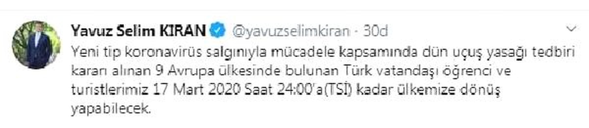 Dışişleri Bakan Yardımcısı Kıran: 17 Mart\'a kadar dönebilirler
