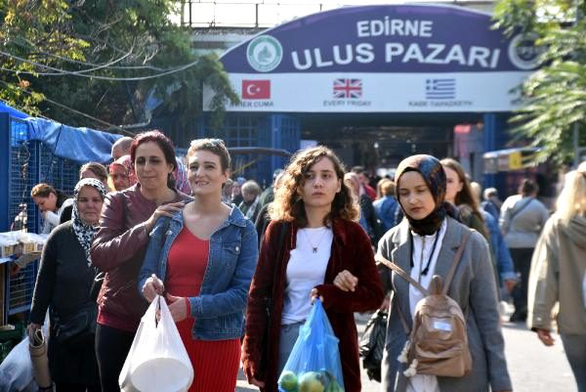 Edirne\'de, Bulgar ve Yunan turistlerin alışveriş yaptığı pazar kapatıldı