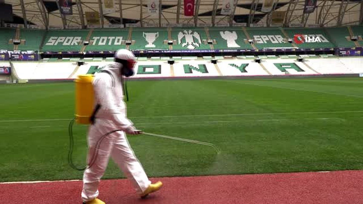 Konya stadı, Fenerbahçe maçı öncesi dezenfekte edildi