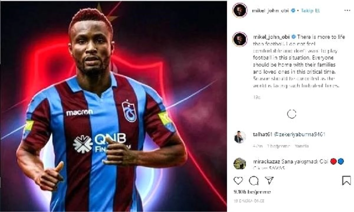 Trabzonsporlu Mikel: Sezon iptal edilmeli