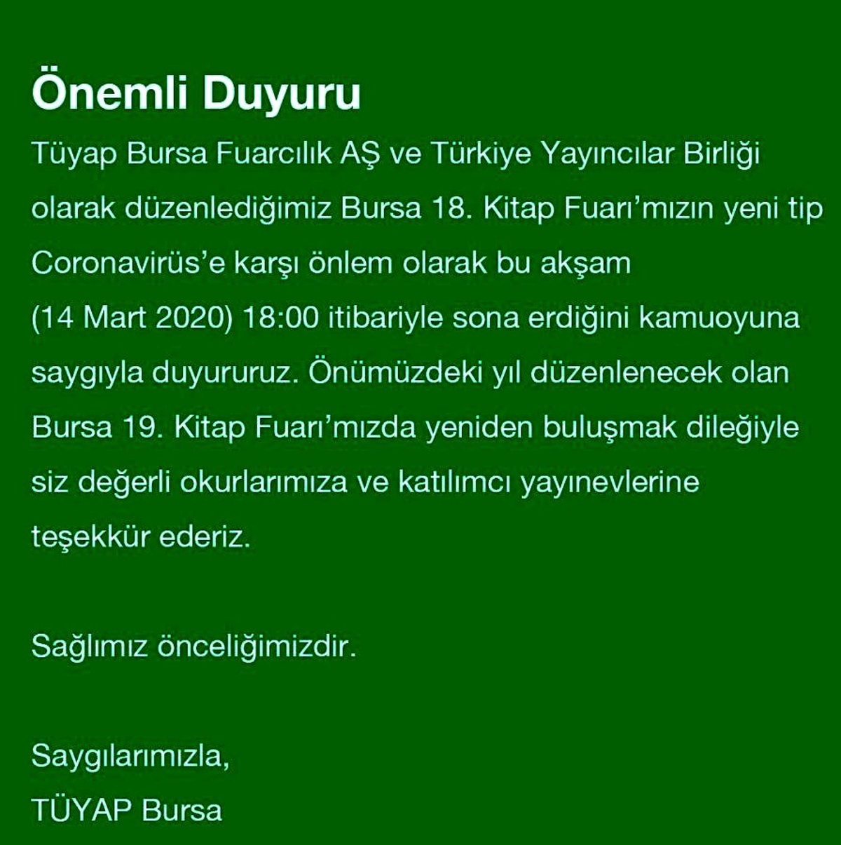 TÜYAP\'ın kitap fuarına virüs darbesi