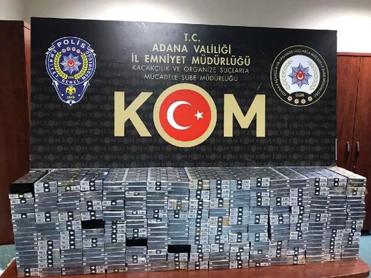 Adana\'da piyasa değeri 1 milyon 396 bin 500 lira olan kaçak malzeme ele geçti