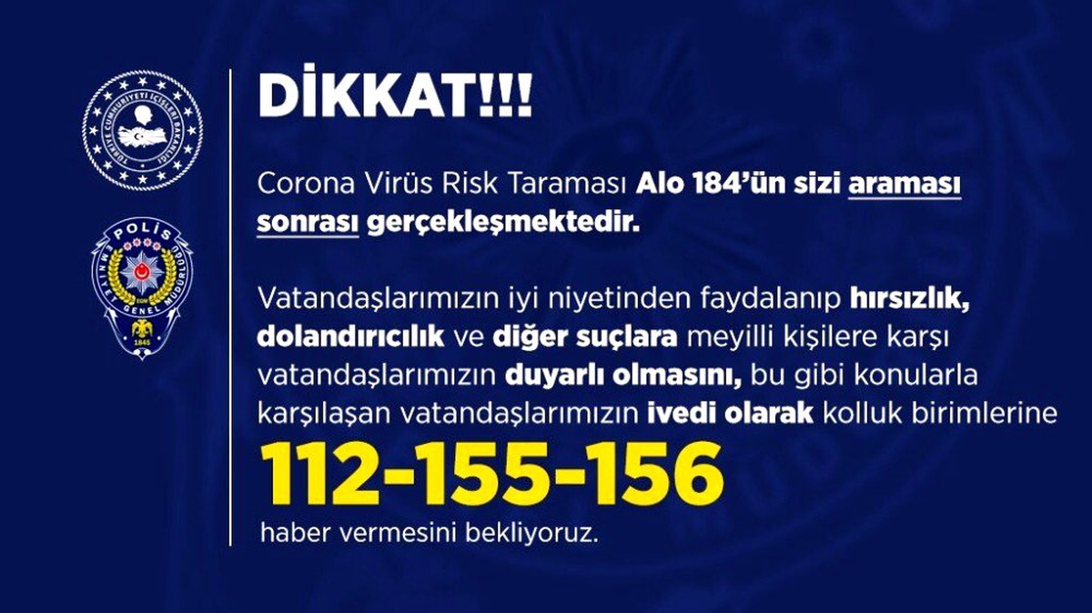 Polis \'korona virüs\' dolandırıcılık olaylarına karşı uyardı!