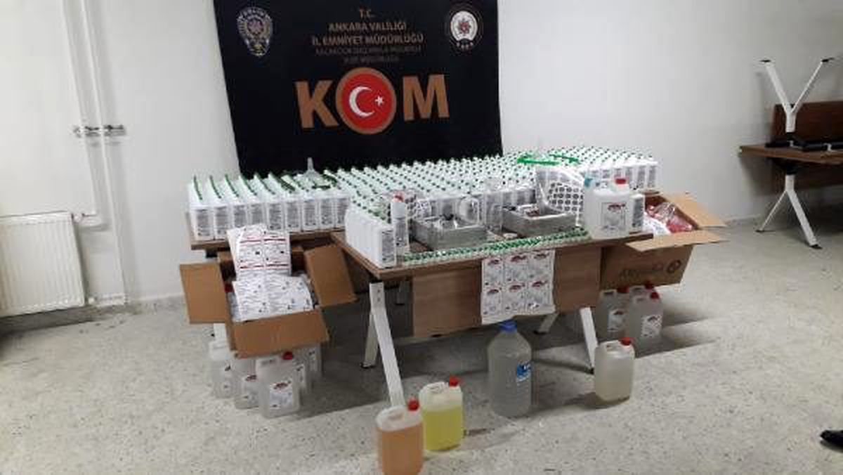 Ankara\'da sahte dezenfektan üretimine 4 tutuklama