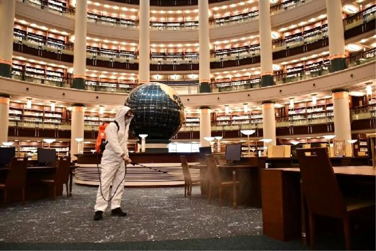 Cumhurbaşkanlığı Millet Kütüphanesi, dezenfekte edildi
