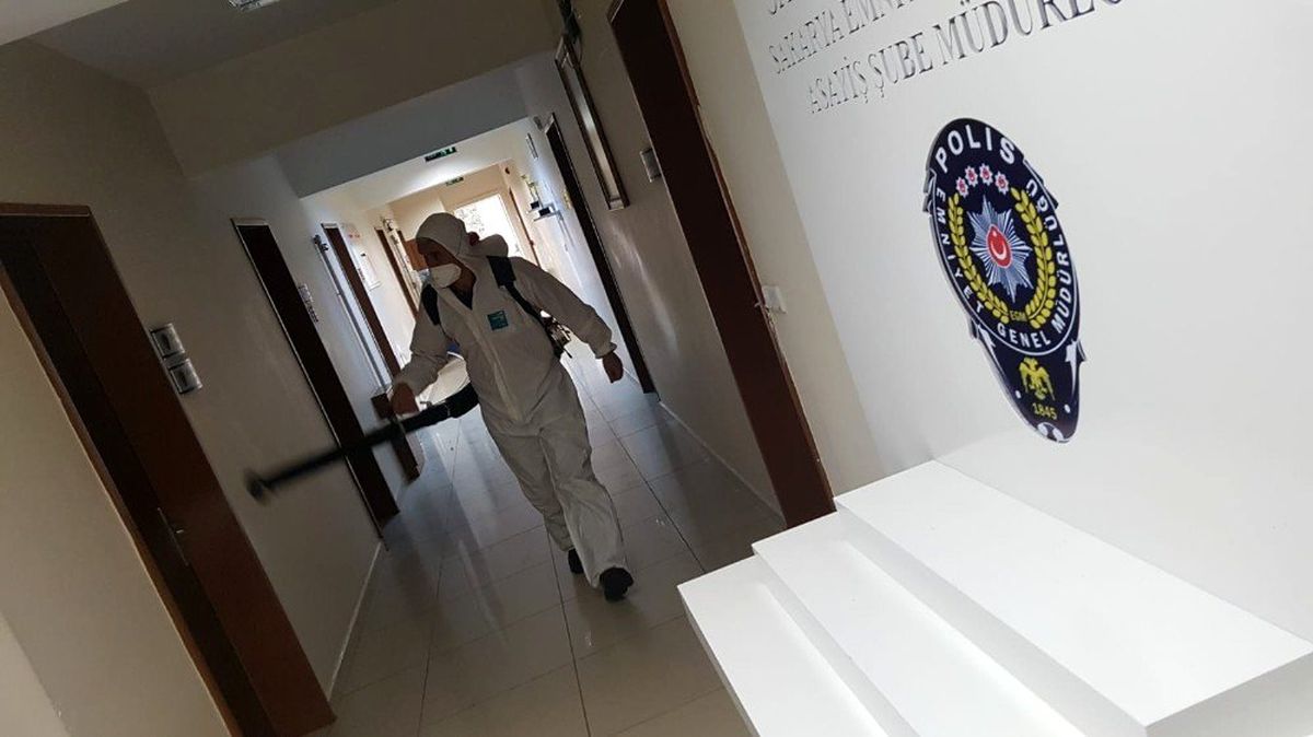 İl Emniyet Müdürlüğü binaları dezenfekte edildi