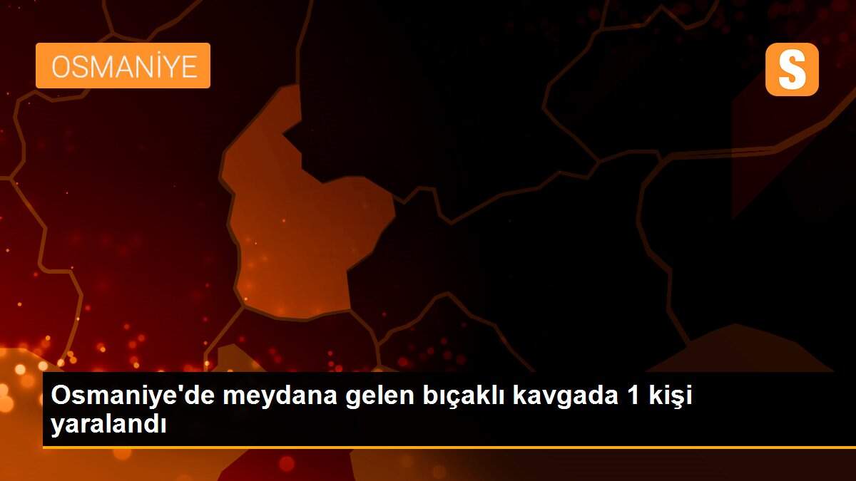 Osmaniye\'de meydana gelen bıçaklı kavgada 1 kişi yaralandı