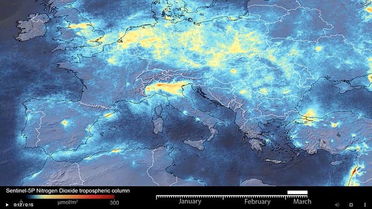 Uydu görüntüleri, koronavirüs nedeniyle İtalya\'da hava kirliliğinin azaldığını gösteriyor