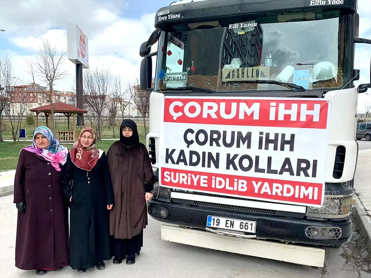 Çorum İHH\'nın 17. yardım tırı İdlib için yola çıktı