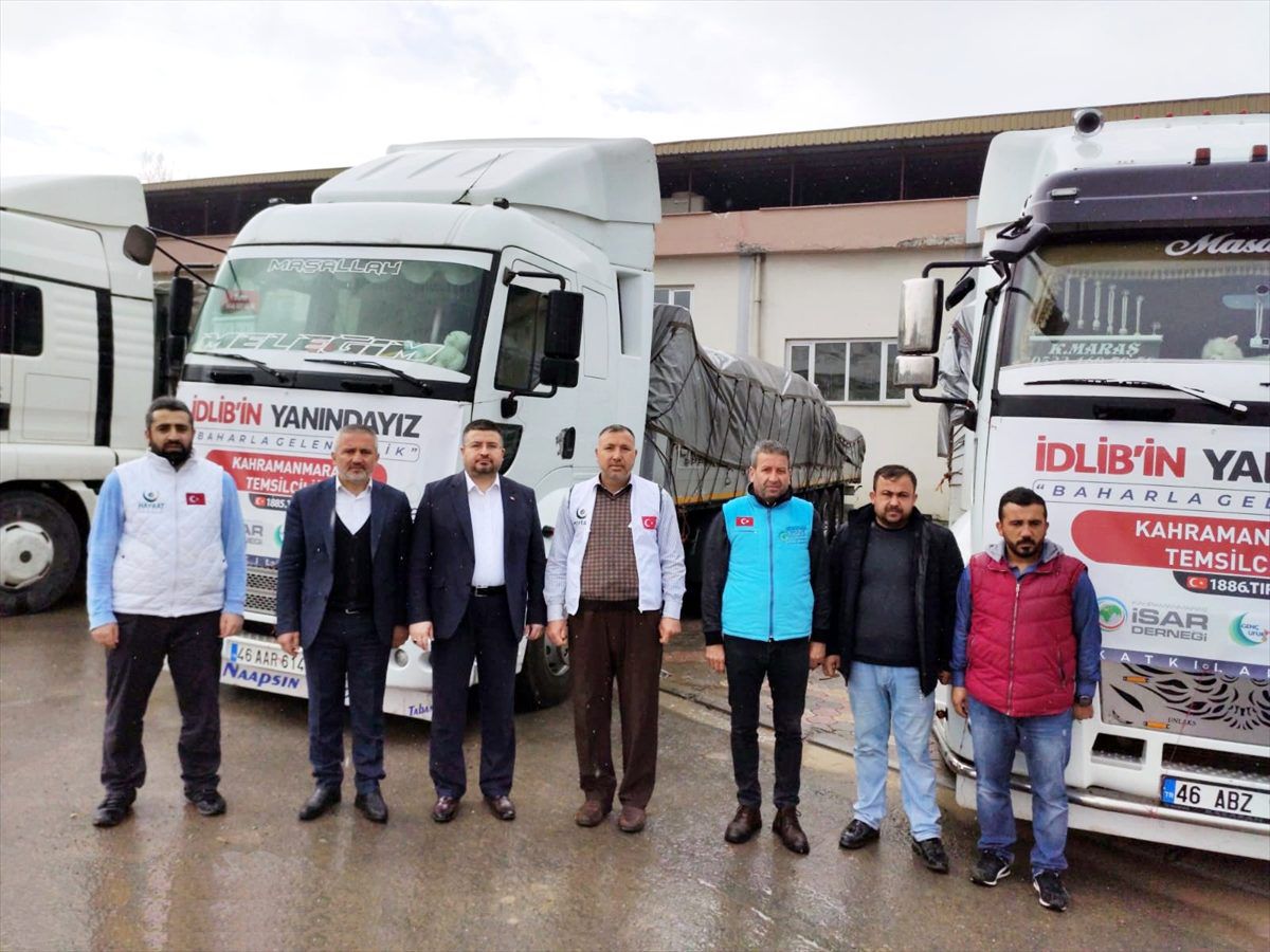 Kahramanmaraş\'tan İdlib\'e 4 tır insani yardım malzemesi gönderildi