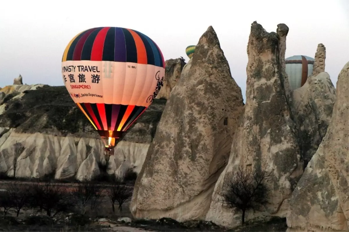 Kapadokya\'da balon turları korona virüse karşı durduruldu